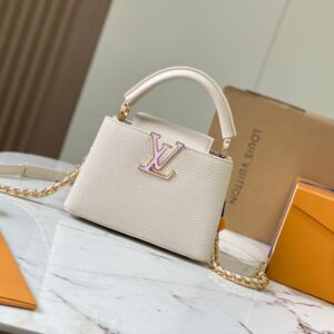 Louis Vuitton LV Capucines Replica Handbags Skin Color 21cm