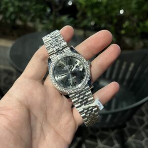 Rolex Datejust 126334 Custom Diamonds Moissanite Gray Dial 41mm (1)