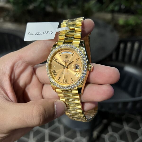 Rolex Day-Date Custom 18K Gold Wrapped Diamonds Moissanite GM Factory 40mm (2)