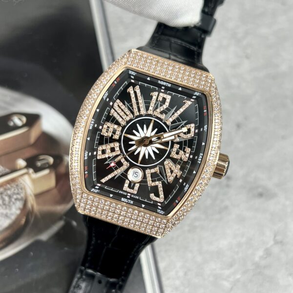 Franck Muller V45 Replica 11 Watch Rose Gold Black Color 45mm (2)