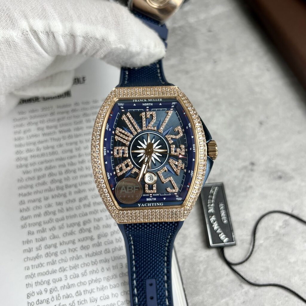 Franck Muller V45 Replica 11 Watch Rose Gold Blue Color 45mm (4)