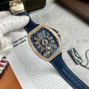 Franck Muller V45 Replica 11 Watch Rose Gold Blue Color 45mm (4)