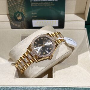 Rolex DateJust 18K Gold Wrapped Custom Diamonds Moissanite 31mm (2)