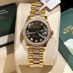 Rolex DateJust 18K Gold Wrapped Custom Diamonds Moissanite 31mm (2)