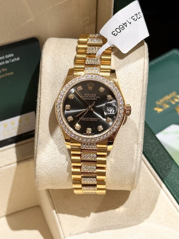 Rolex DateJust 18K Gold Wrapped Custom Diamonds Moissanite 31mm (2)