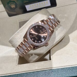 Rolex DateJust 18K Rose Gold Wrapped Custom Diamonds Moissanite 31mm (5)