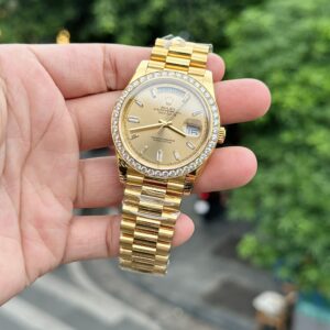 Rolex Day-Date 18K Gold Wrapped Custom Moissanite Diamonds GMF 40mm (6)