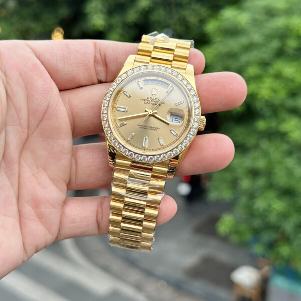 Rolex Day-Date 18K Gold Wrapped Custom Moissanite Diamonds GMF 40mm (6)