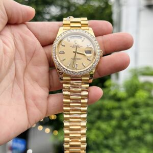 Rolex Day-Date 18K Gold Wrapped Custom Moissanite Diamonds GMF 40mm (6)
