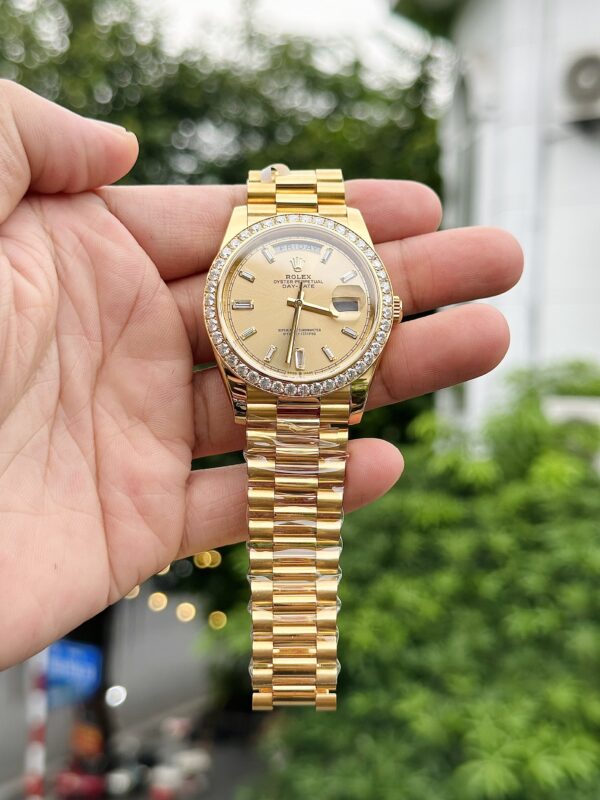 Rolex Day-Date 18K Gold Wrapped Custom Moissanite Diamonds GMF 40mm (6)