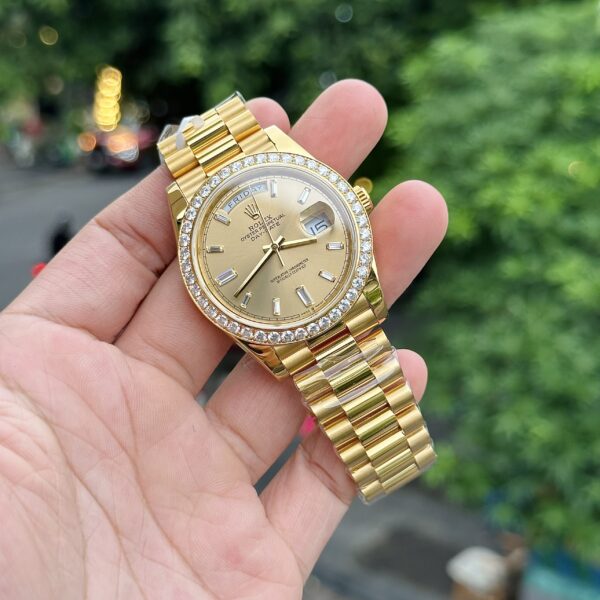 Rolex Day-Date 18K Gold Wrapped Custom Moissanite Diamonds GMF 40mm (6)