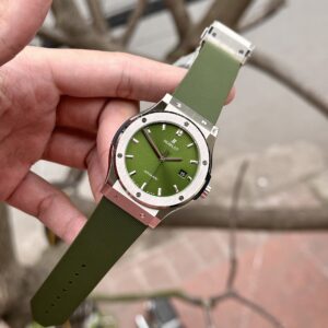 Hublot Classic Fusion Rep Watch Green Rubber Strap JJ+ 42mm (5)