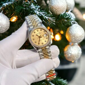 Rolex DateJust Custom Moissanite Diamonds Bezel Rep Watch 31mm (3)