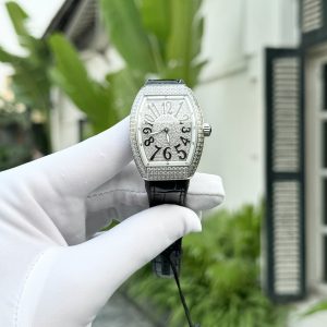 Franck Muller V32 Full Diamonds Replica Watch Black Color ABF 32x40mm (1)