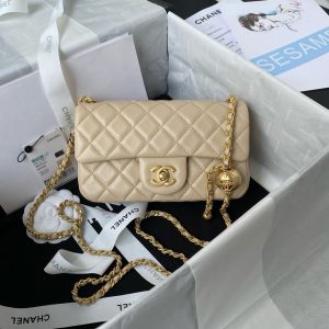 Chanel Classic Charm Women Replica Handbags Skin Color 20cm