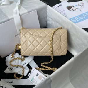 Chanel Classic Charm Women Replica Handbags Skin Color 20cm