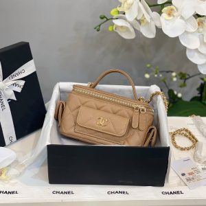 Chanel Ivanity Women Handbags Replica Brown Color 18cm