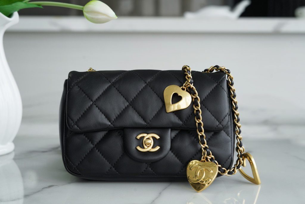 Chanel Mini Flap Leather Black Women Replica Handbags 20cm