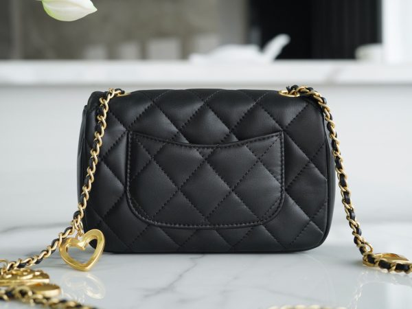 Chanel Mini Flap Leather Black Women Replica Handbags 20cm