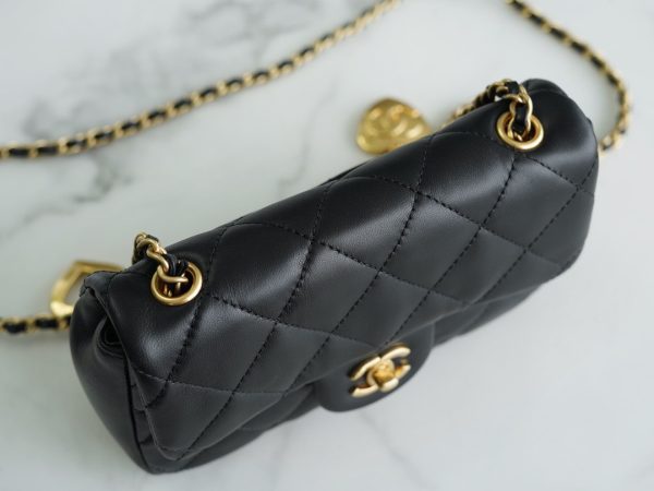 Chanel Mini Flap Leather Black Women Replica Handbags 20cm