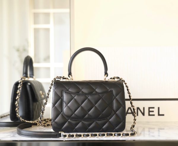 Chanel Trendy Mini Women Leather Black Replica Handbags 20cm