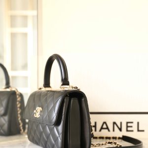 Chanel Trendy Mini Women Leather Black Replica Handbags 20cm