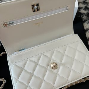 Chanel Wallet On Chain Women White Color Replica Bags 19cm