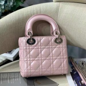 Dior Lady Mini Women Pink Color Replica Handbags 18cm