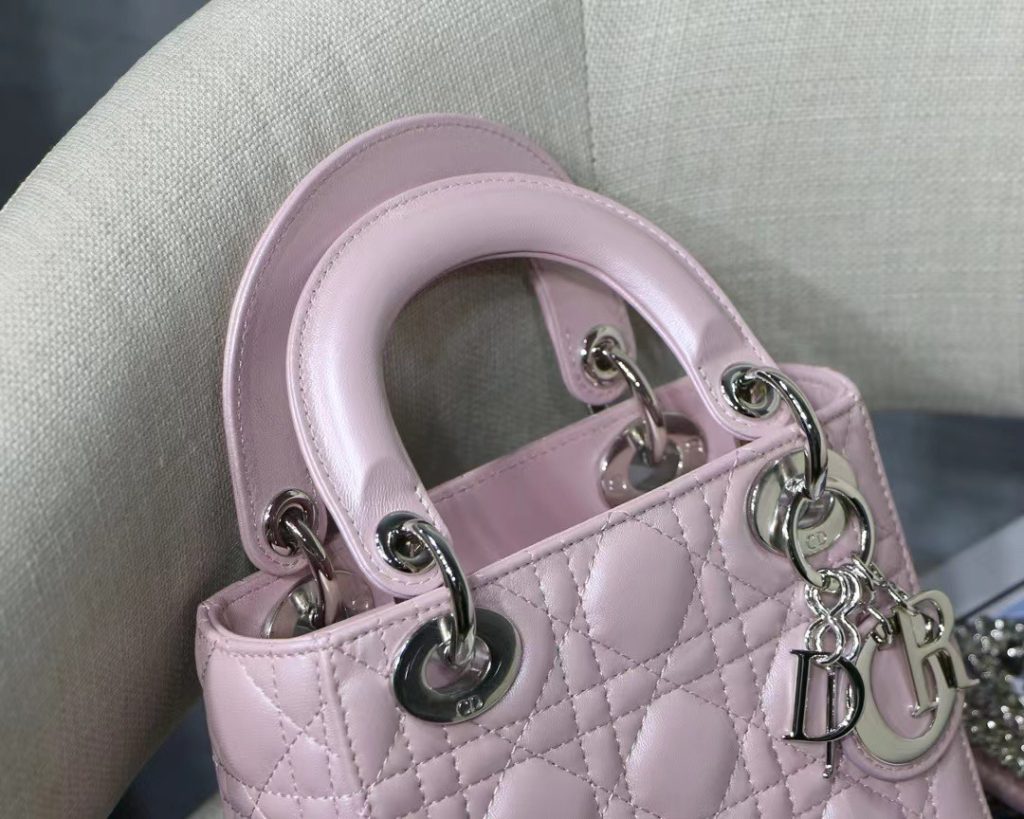 Dior Lady Mini Women Pink Color Replica Handbags 18cm