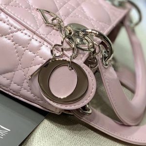 Dior Lady Mini Women Pink Color Replica Handbags 18cm