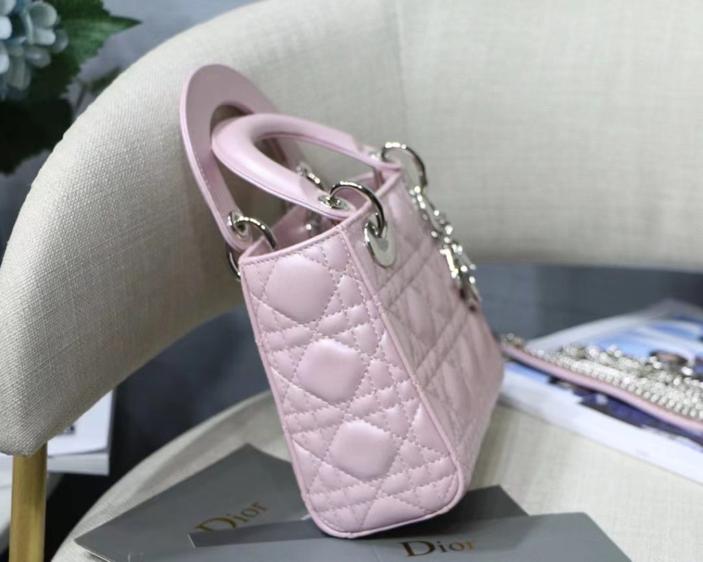 Dior Lady Mini Women Pink Color Replica Handbags 18cm