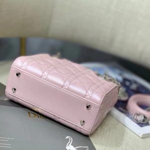 Dior Lady Mini Women Pink Color Replica Handbags 18cm