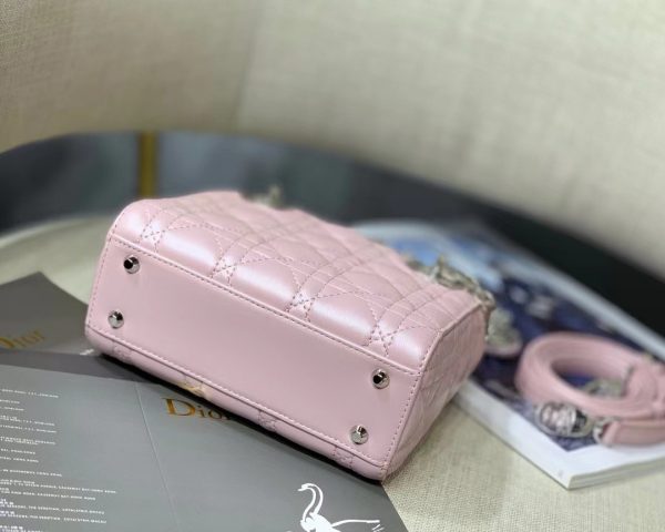 Dior Lady Mini Women Pink Color Replica Handbags 18cm