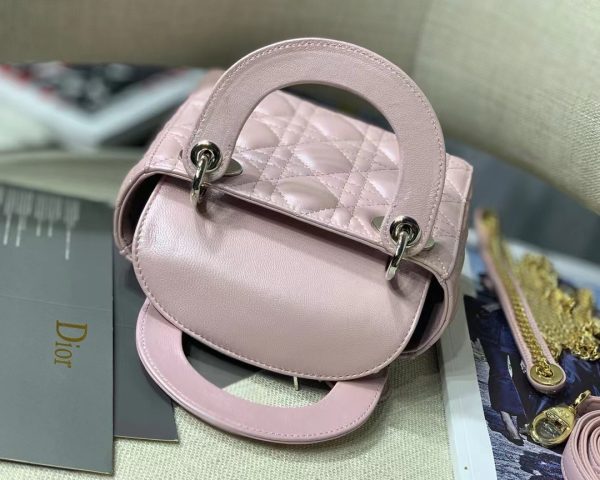 Dior Lady Mini Women Pink Color Replica Handbags 18cm