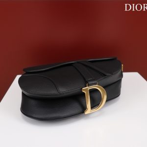 Dior Saddle With Strap Replica Handbags Gold Lock 25cm (2)