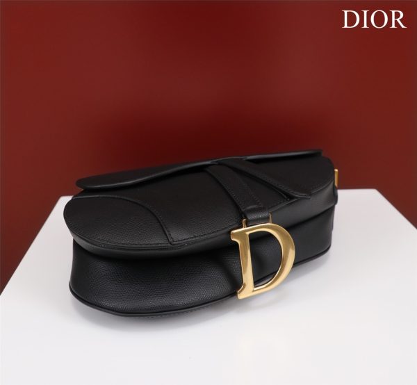 Dior Saddle With Strap Replica Handbags Gold Lock 25cm (2)