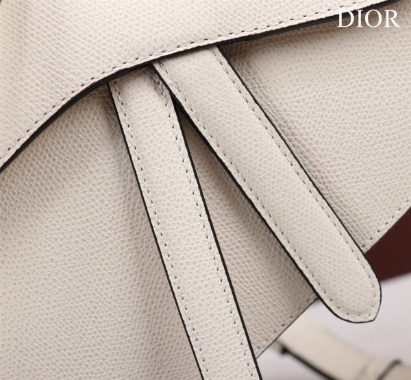 Dior Saddle With Strap Women Replica Handbags White 25cm