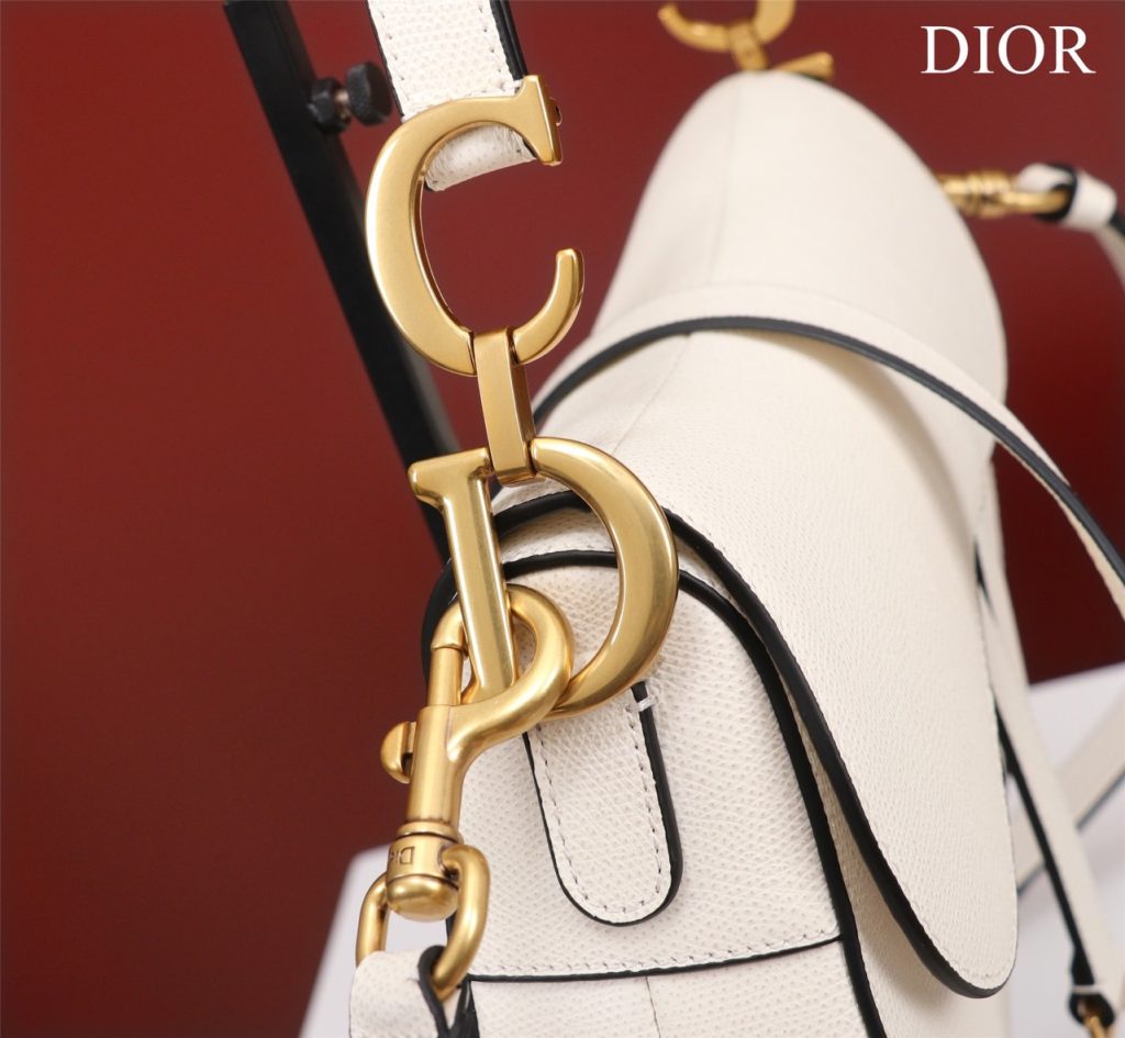 Dior Saddle With Strap Women Replica Handbags White 25cm