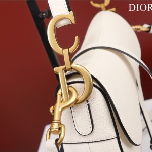 Dior Saddle With Strap Women Replica Handbags White 25cm