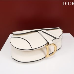 Dior Saddle With Strap Women Replica Handbags White 25cm