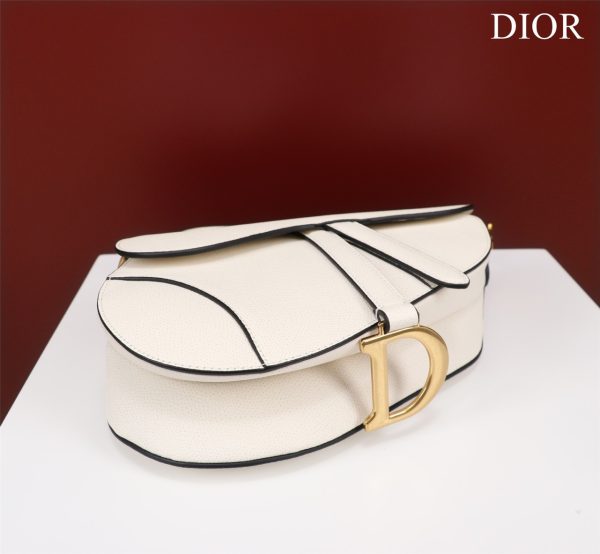 Dior Saddle With Strap Women Replica Handbags White 25cm