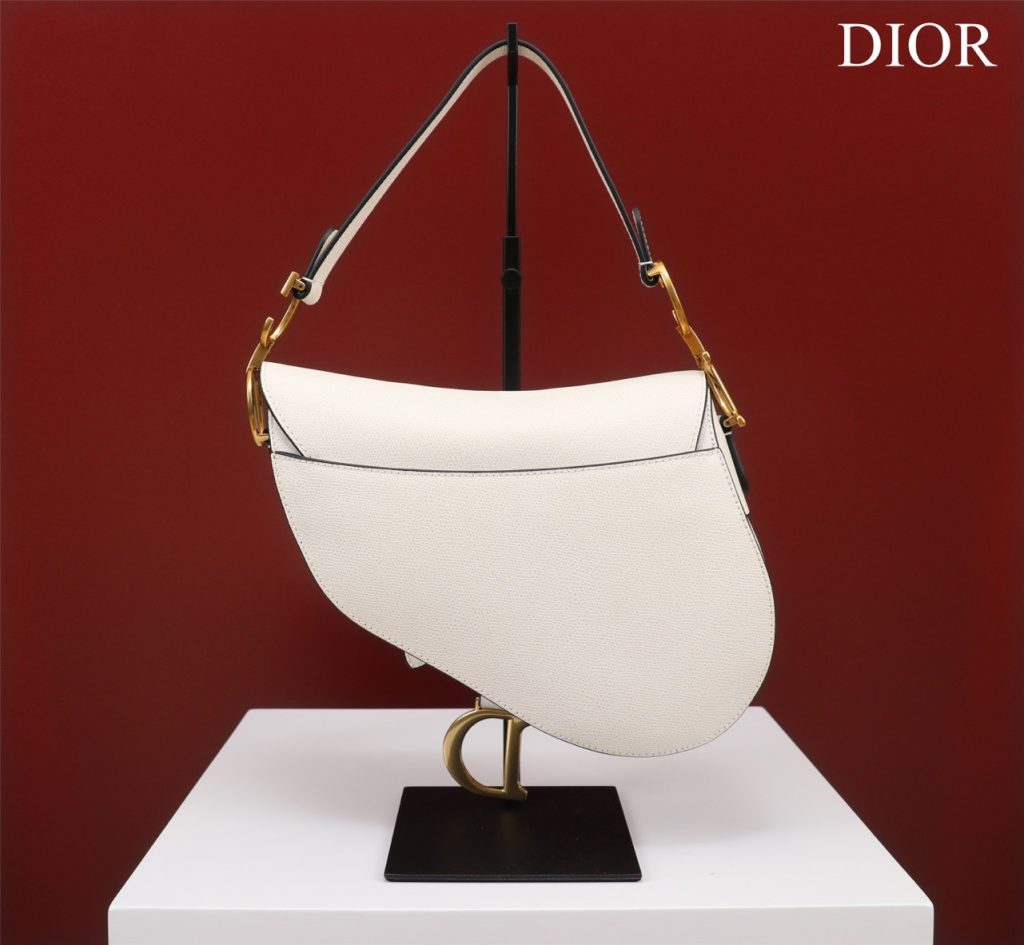 Dior Saddle With Strap Women Replica Handbags White 25cm