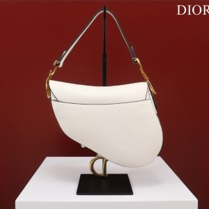 Dior Saddle With Strap Women Replica Handbags White 25cm