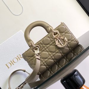 Dior Small Lady D-joy Replica Handbags Beige Color 22cm
