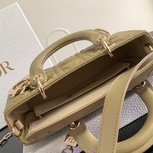 Dior Small Lady D-joy Replica Handbags Beige Color 22cm