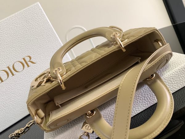 Dior Small Lady D-joy Replica Handbags Beige Color 22cm