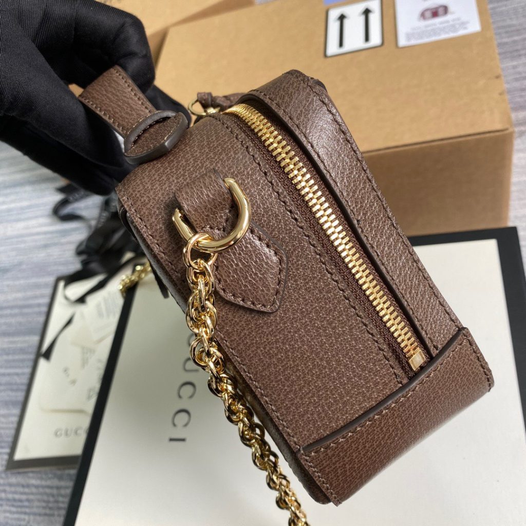 Gucci GG Ophidia Mini Women Brown Replica Bag 18.5cm 