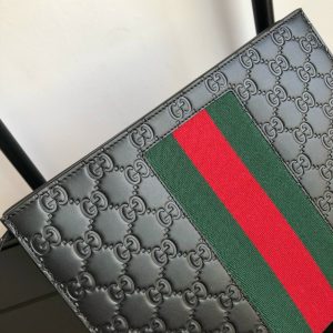 Gucci GG Signature Web Pouch Black Replica Bags 26cm