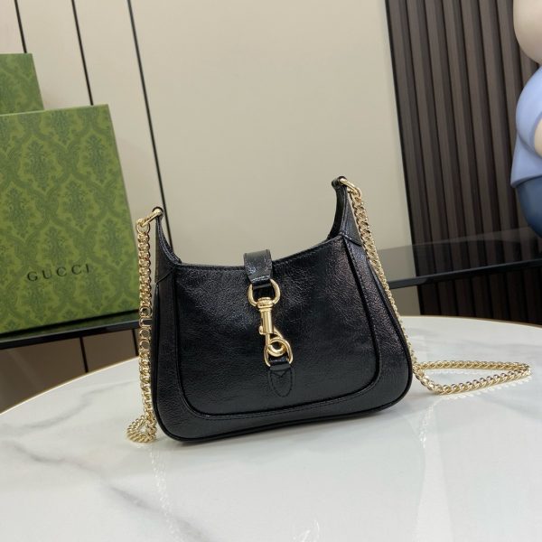 Gucci Jackie 1961 Lizad Mini Women Black Color Replica Bags 21cm