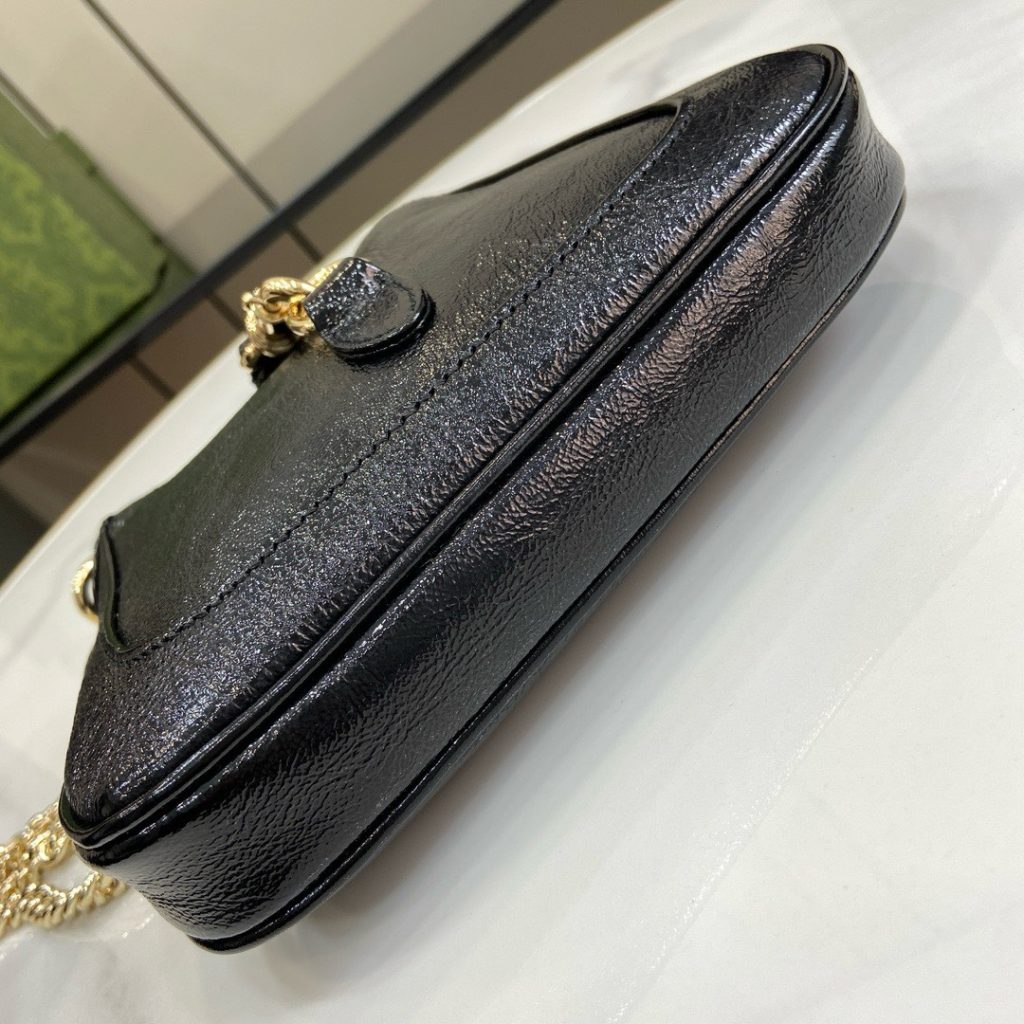 Gucci Jackie 1961 Lizad Mini Women Black Color Replica Bags 21cm